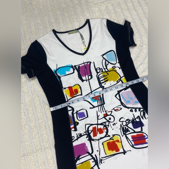 Dolcezza Abstract Print Short Sleeve Dress  NWT - Picture 6 of 9